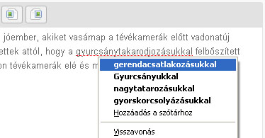 A Firefox szótára kitesz magáért.